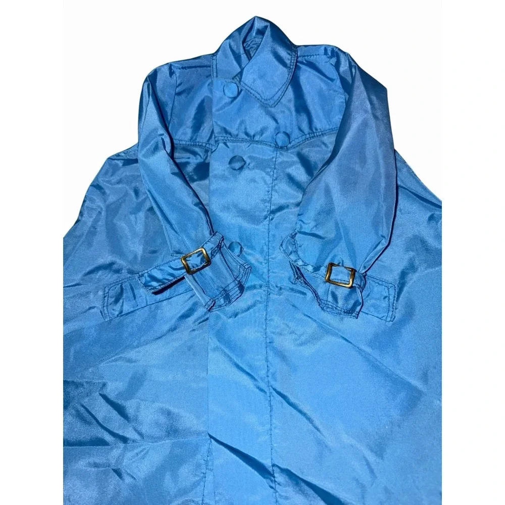 Vtg Light Blue Handmade Doll Rain Jacket  With Tie for 18